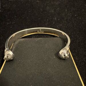 Gucci Silver AG925 Panther Head Cuff Bracelet